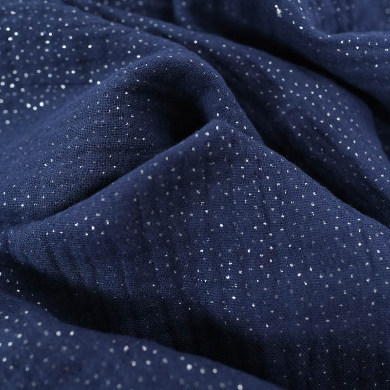 Double Gaze Lurex Navy Bleu Argent - Maison Klem